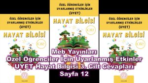 Özel Öğrenciler İçin Uyarlanmış Etkinlikler (UYET) Hayat Bilgisi 3. Cilt Cevapları Meb Yayınları Sayfa 12