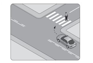 Şekildeki gibi sağa dönüş sırasında aşağıdakilerden hangisinin yapılması yanlıştır?