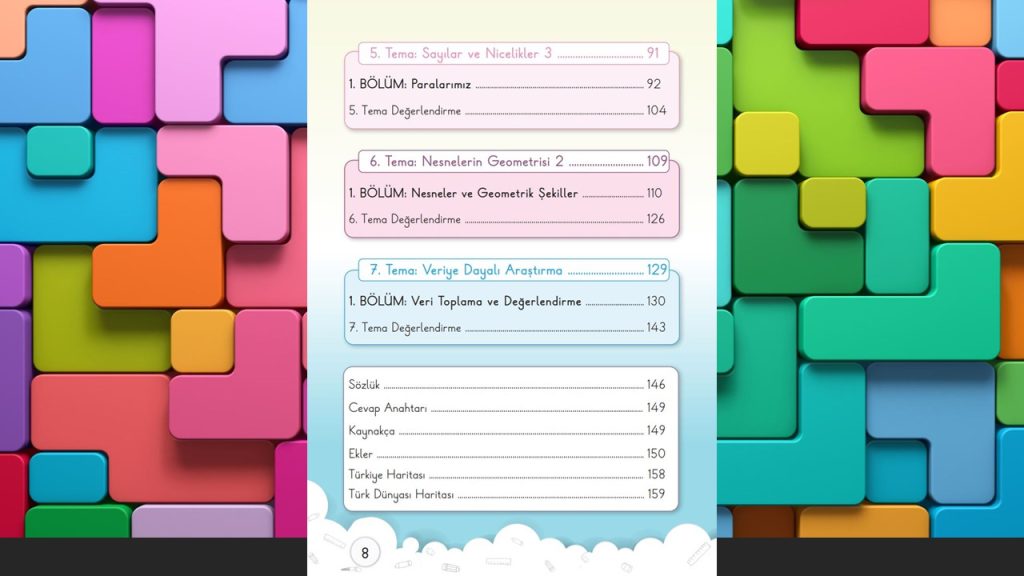 1. Sınıf Matematik Ders Kitabı 2. Kitap Cevapları Meb Yayınları Sayfa 8
