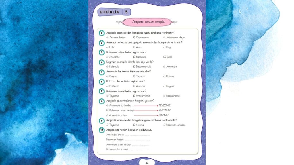 Özel Öğrenciler İçin Uyarlanmış Etkinlikler (UYET) Hayat Bilgisi 2. Cilt Cevapları Meb Yayınları Sayfa 34