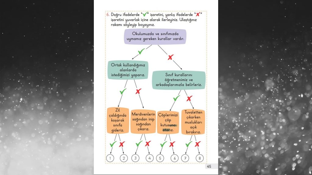 1. Sınıf Hayat Bilgisi Ders Kitabı 1. Kitap Cevapları Meb Yayınları Sayfa 45