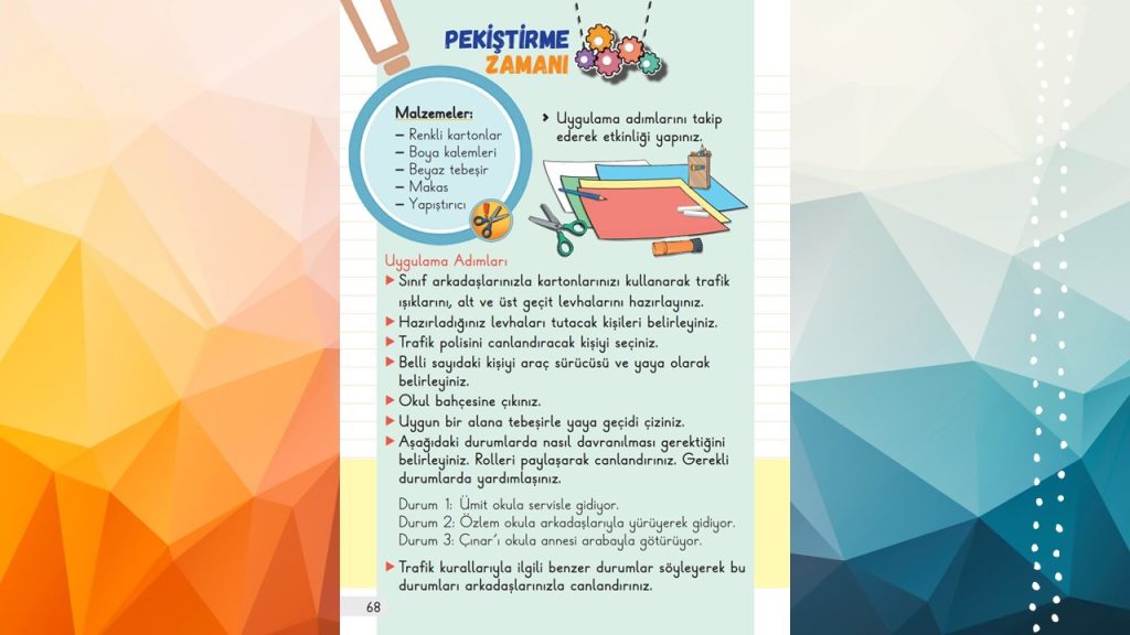 1. Sınıf Hayat Bilgisi Ders Kitabı 1. Kitap Cevapları Meb Yayınları Sayfa 68