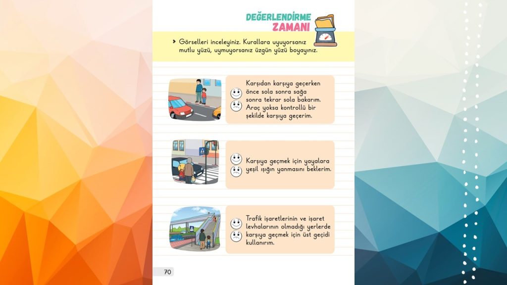 1. Sınıf Hayat Bilgisi Ders Kitabı 1. Kitap Cevapları Meb Yayınları Sayfa 70