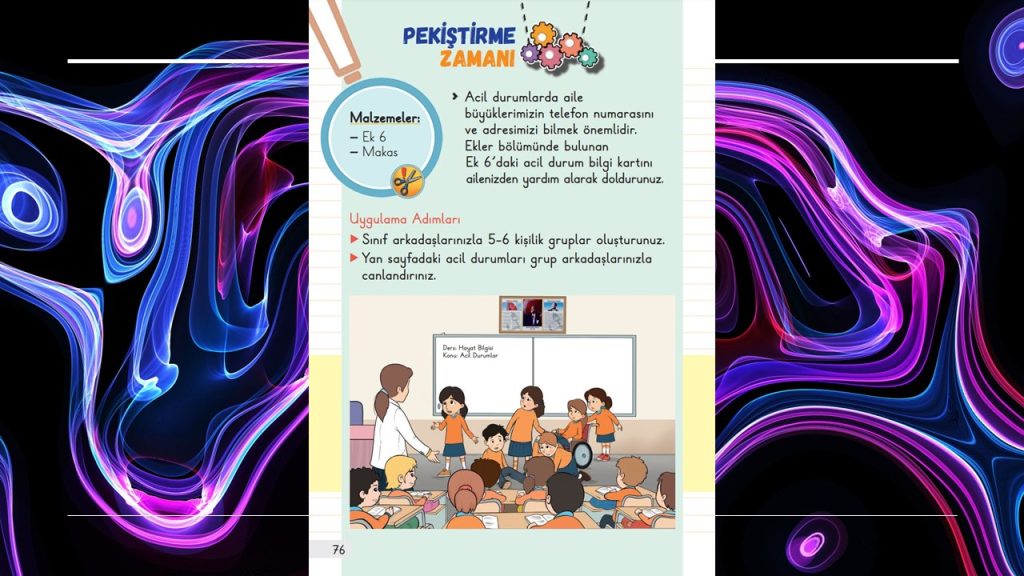 1. Sınıf Hayat Bilgisi Ders Kitabı 1. Kitap Cevapları Meb Yayınları Sayfa 76