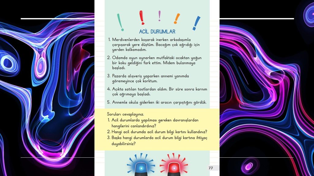 1. Sınıf Hayat Bilgisi Ders Kitabı 1. Kitap Cevapları Meb Yayınları Sayfa 77