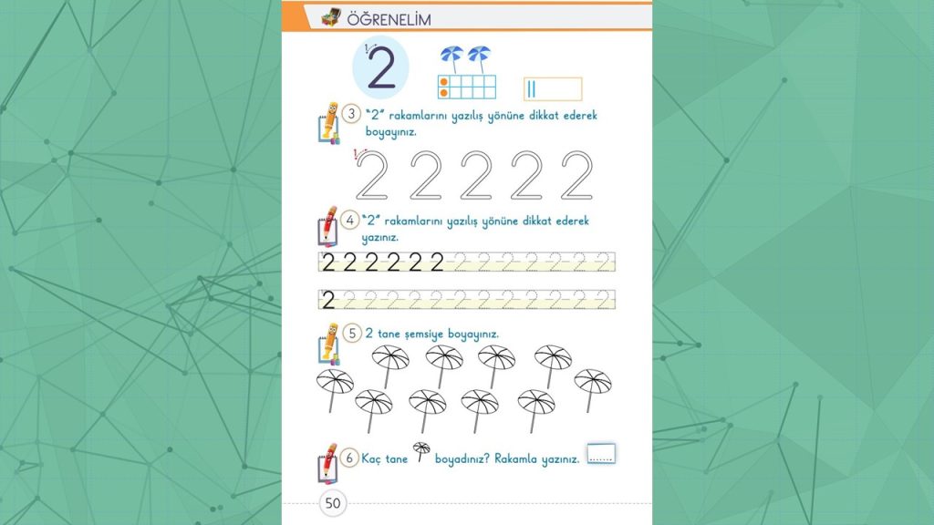 1. Sınıf Matematik Ders Kitabı 1. Kitap Cevapları Meb Yayınları Sayfa 50