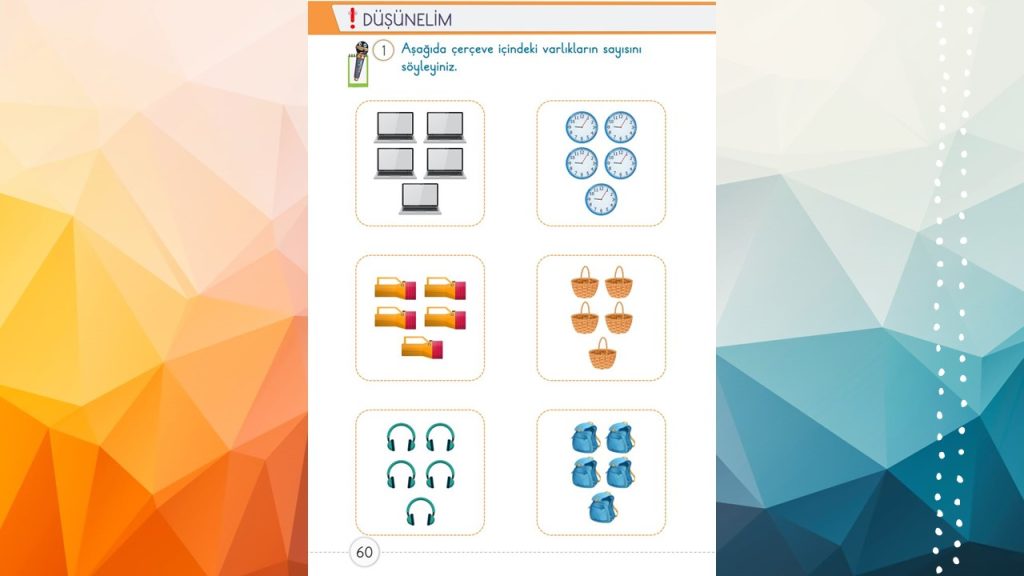 1. Sınıf Matematik Ders Kitabı 1. Kitap Cevapları Meb Yayınları Sayfa 60