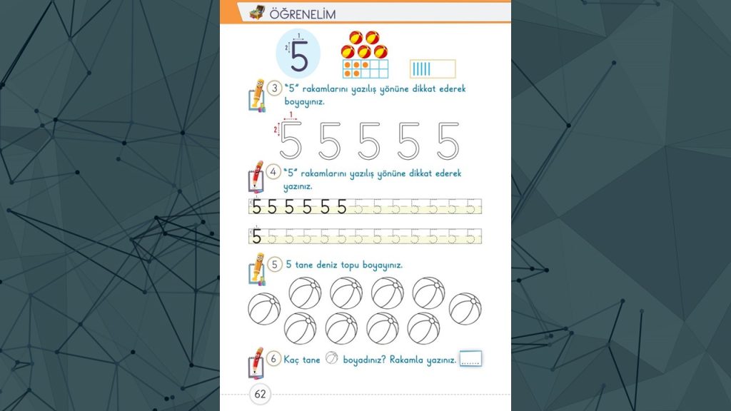 1. Sınıf Matematik Ders Kitabı 1. Kitap Cevapları Meb Yayınları Sayfa 62