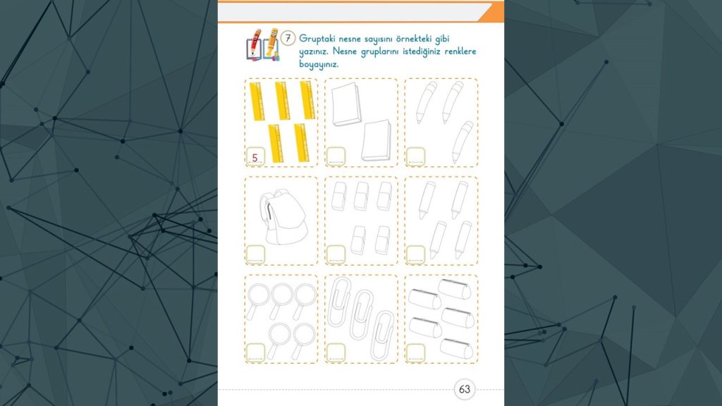 1. Sınıf Matematik Ders Kitabı 1. Kitap Cevapları Meb Yayınları Sayfa 63