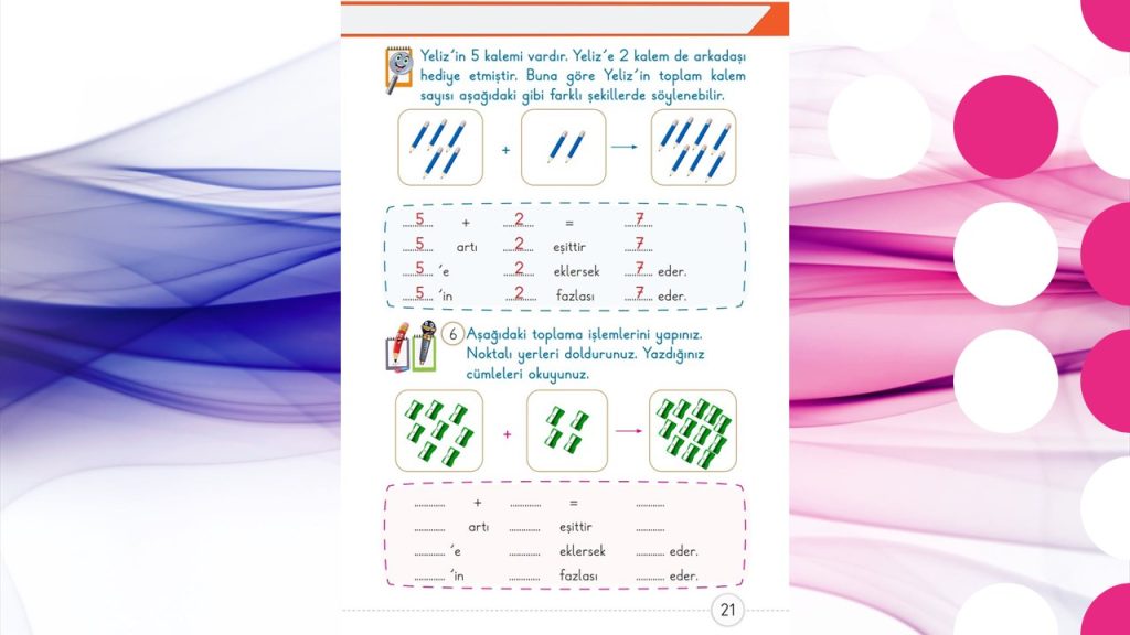 1. Sınıf Matematik Ders Kitabı 2. Kitap Cevapları Meb Yayınları Sayfa 21