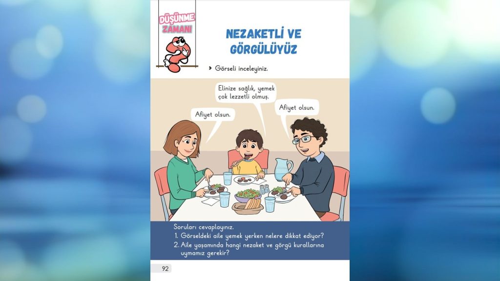 1. Sınıf Hayat Bilgisi Ders Kitabı 1. Kitap Cevapları Meb Yayınları Sayfa 92