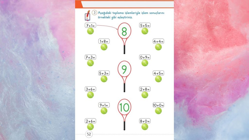 1. Sınıf Matematik Ders Kitabı 2. Kitap Cevapları Meb Yayınları Sayfa 52