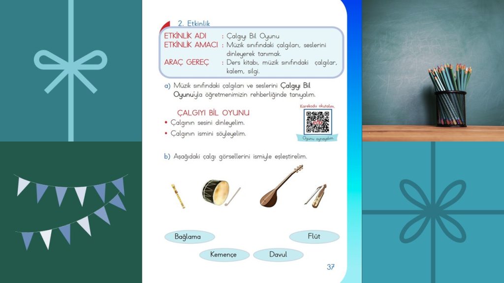 1. Sınıf Müzik Ders Kitabı Cevapları Meb Yayınları Sayfa 37