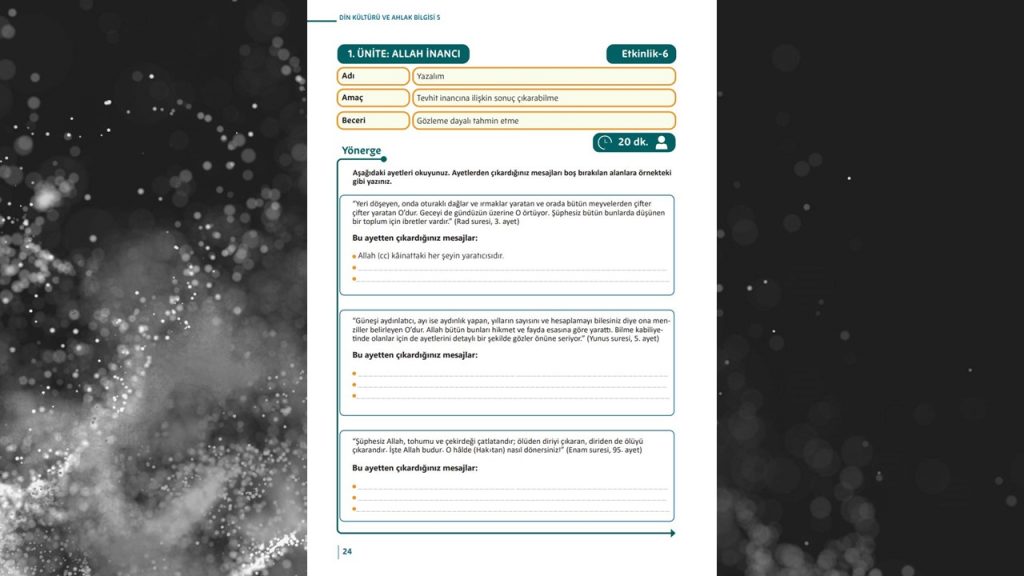 5. Sınıf Din Kültürü Etkinlik Kitabı Cevapları Meb Yayınları Sayfa 24