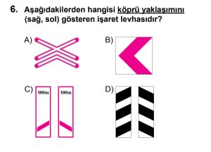 Aşağıdakilerden hangisi köprü yaklaşımını (sağ, sol) gösteren işaret levhasıdır?