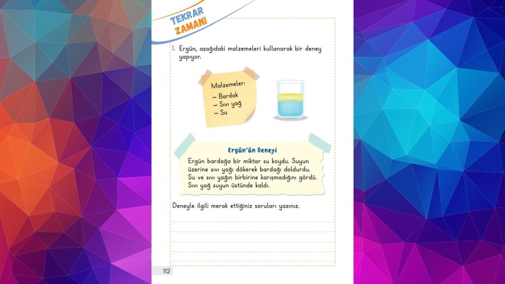 1. Sınıf Hayat Bilgisi Ders Kitabı 2. Kitap Cevapları Meb Yayınları Sayfa 112