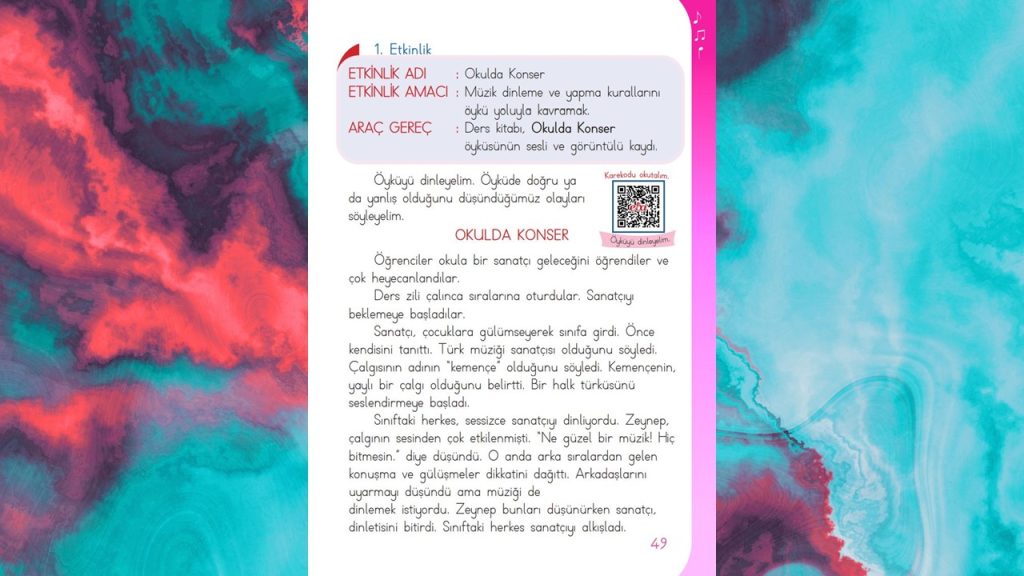 1. Sınıf Müzik Ders Kitabı Cevapları Meb Yayınları Sayfa 49