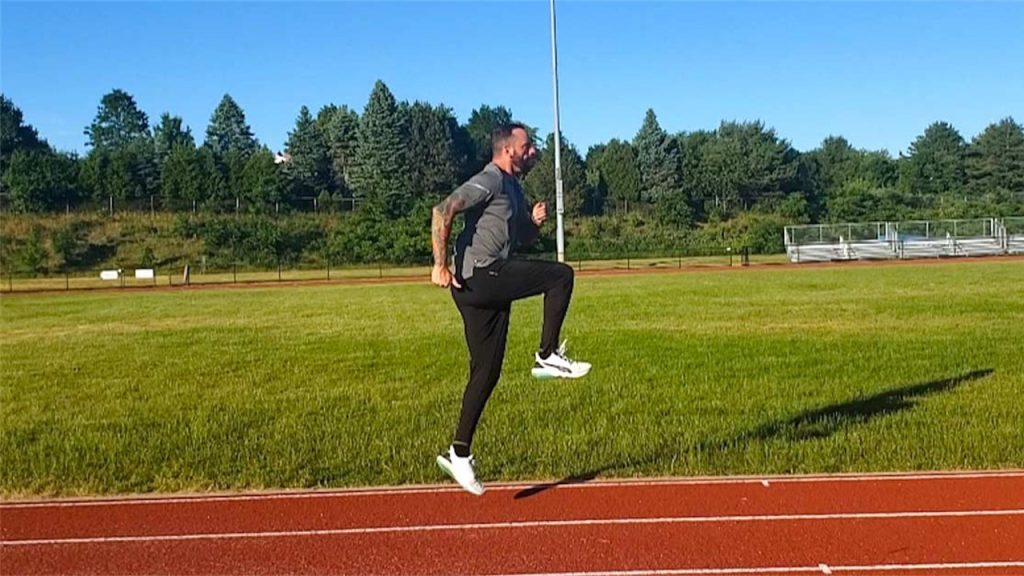 It is used to take a long high steps quickly, one after the other.