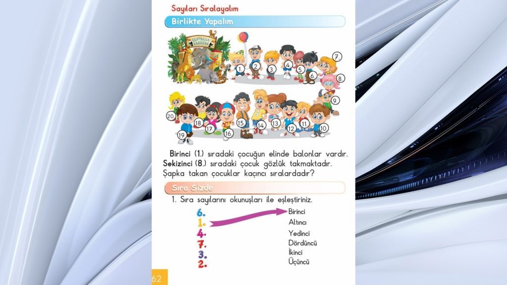 1. Sınıf Matematik Ders Kitabı Cevapları Meb Yayınları Sayfa 62