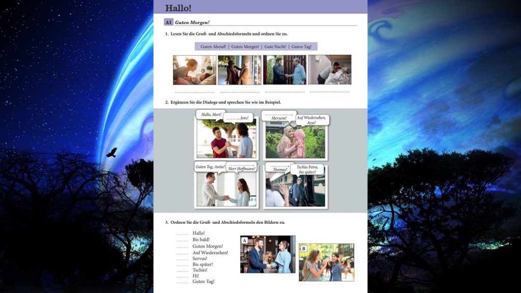 11. Sınıf Almanca A1.1 Ders Kitabı Cevapları Meb Yayınları Sayfa 12