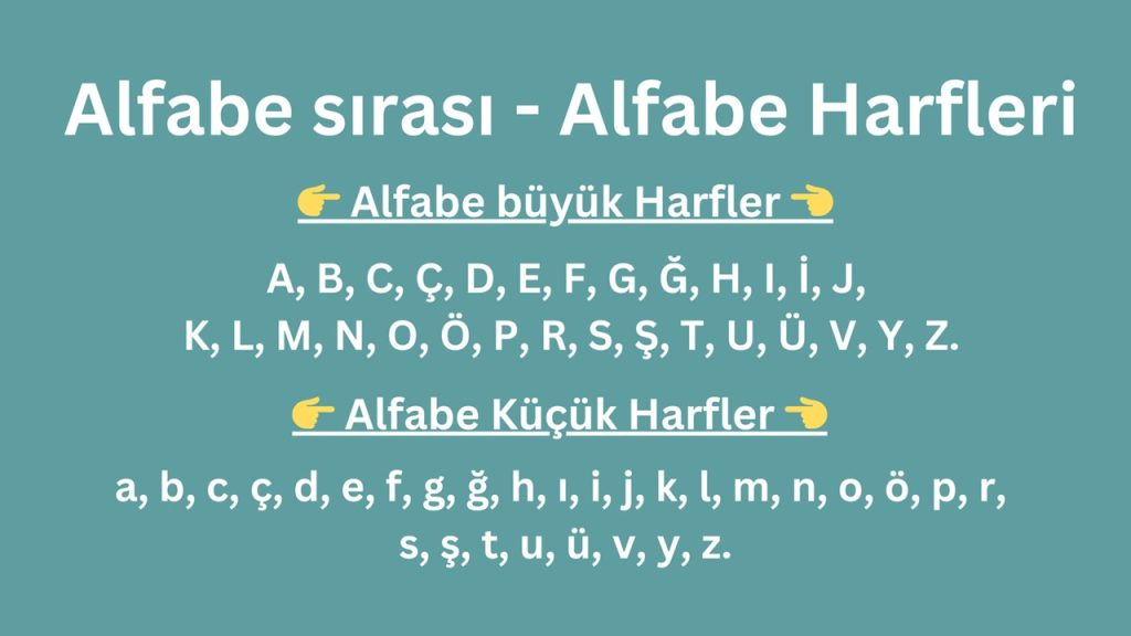 Yukarıda verilen harflerin alfabetik sıraya göre sıralanışı, aşağıdaki seçeneklerin hangisinde doğru verilmiştir?