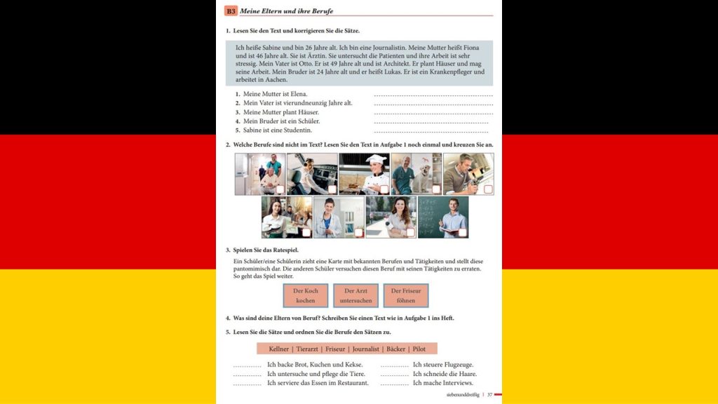 11. Sınıf Almanca A1.1 Ders Kitabı Cevapları Meb Yayınları Sayfa 37