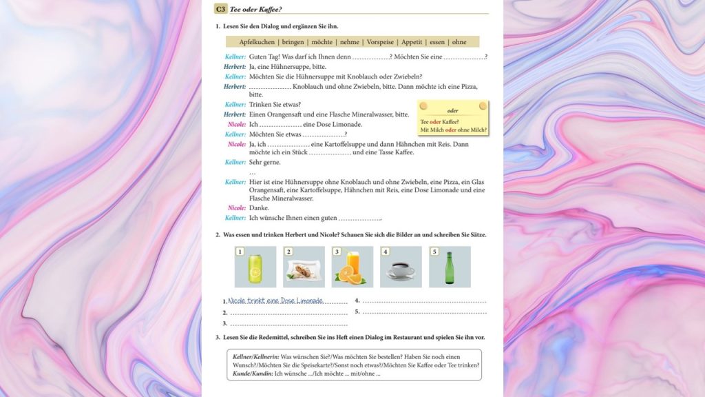 12. Sınıf Almanca A1.1 Ders Kitabı Cevapları Meb Yayınları Sayfa 50