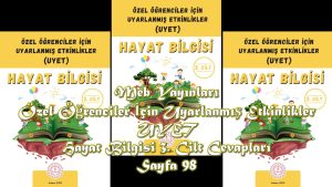 Özel Öğrenciler İçin Uyarlanmış Etkinlikler (UYET) Hayat Bilgisi 3. Cilt Cevapları Meb Yayınları Sayfa 98