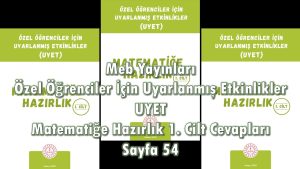 Özel Öğrenciler İçin Uyarlanmış Etkinlikler (UYET) Matematiğe Hazırlık 1. Cilt Cevapları Sayfa 54