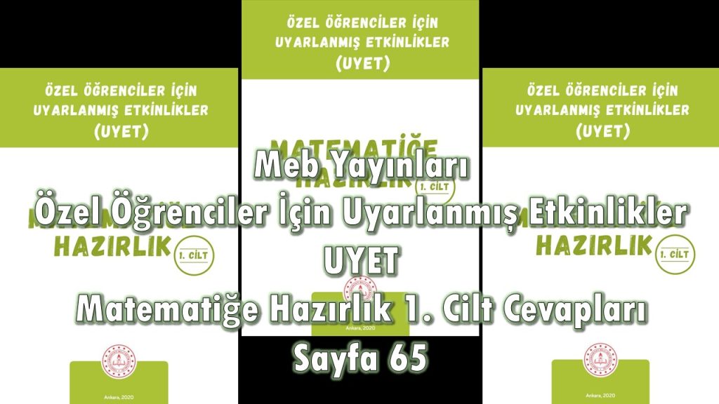 Özel Öğrenciler İçin Uyarlanmış Etkinlikler (UYET) Matematiğe Hazırlık 1. Cilt Cevapları Sayfa 65