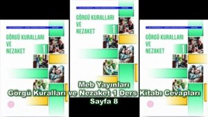 Görgü Kuralları ve Nezaket 1 Ders Kitabı Cevapları Meb Yayınları Sayfa 8