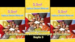 5. Sınıf İngilizce Destek Materyali 2C Cevapları Meb Yayınları Sayfa 3
