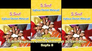 5. Sınıf İngilizce Destek Materyali 2C Cevapları Meb Yayınları Sayfa 8