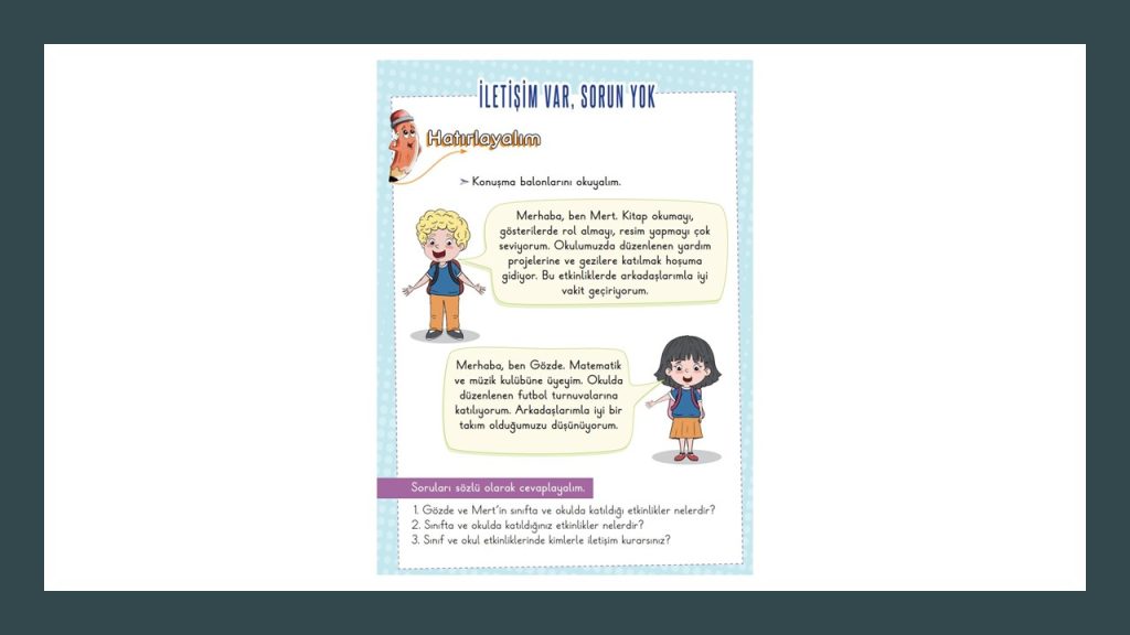 İletişim Var Sorun Yok Metni Cevapları