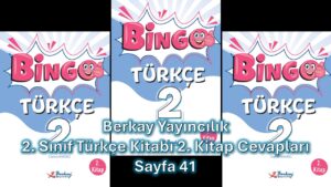 2. Sınıf Bingo Türkçe Kitabı 2. Kitap Cevapları Berkay Yayıncılık Sayfa 41