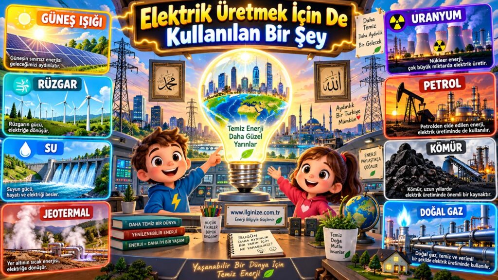 Elektrik üretmek için de kullanılan bir şey