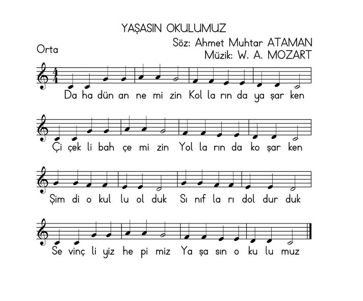 Yaşasın Okulumuz Notaları