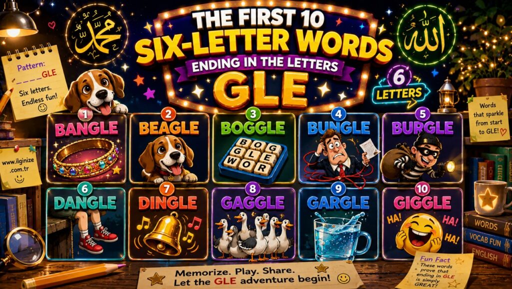 The First 10 Six-Letter Words Ending In The Letters Gle