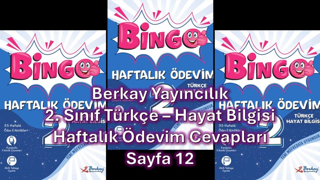 2. Sınıf Bingo Haftalık Ödevim Türkçe Hayat Bilgisi Kitabı Cevapları Berkay Yayıncılık Sayfa 12