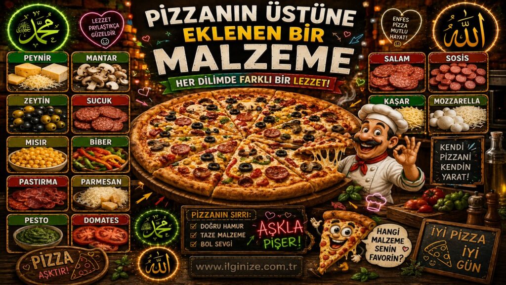 Pizzanın üstüne eklenen bir malzeme