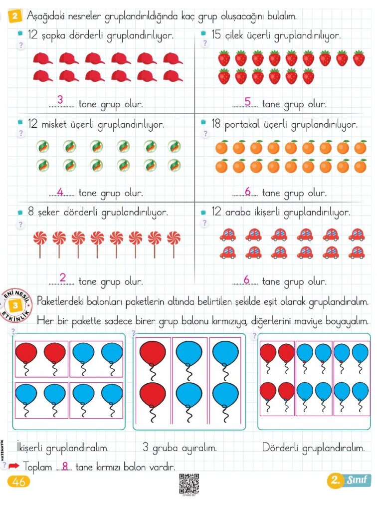 2. Sınıf Bingo Matematik Kitabı 2. Kitap Cevapları Berkay Yayıncılık Sayfa 46