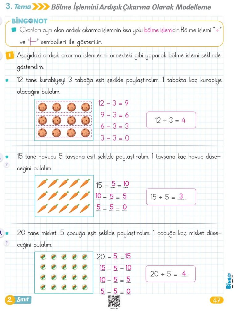 2. Sınıf Bingo Matematik Kitabı 2. Kitap Cevapları Berkay Yayıncılık Sayfa 47