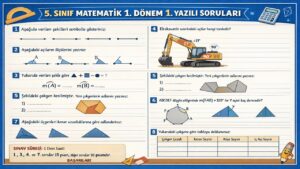 5. Sınıf Matematik 1. Dönem 1. Yazılı Soruları