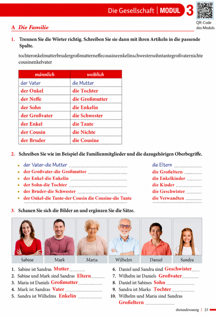 Almanca A1.1 Çalışma Kitabı Cevapları Meb Yayınları Sayfa 23