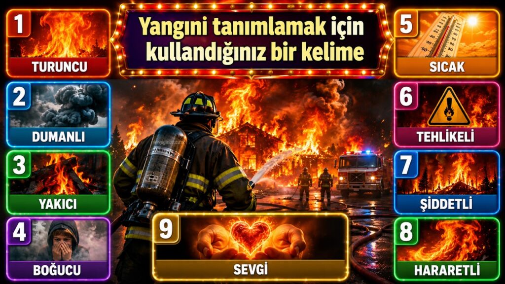 Yangını tanımlamak için kullandığınız bir kelime