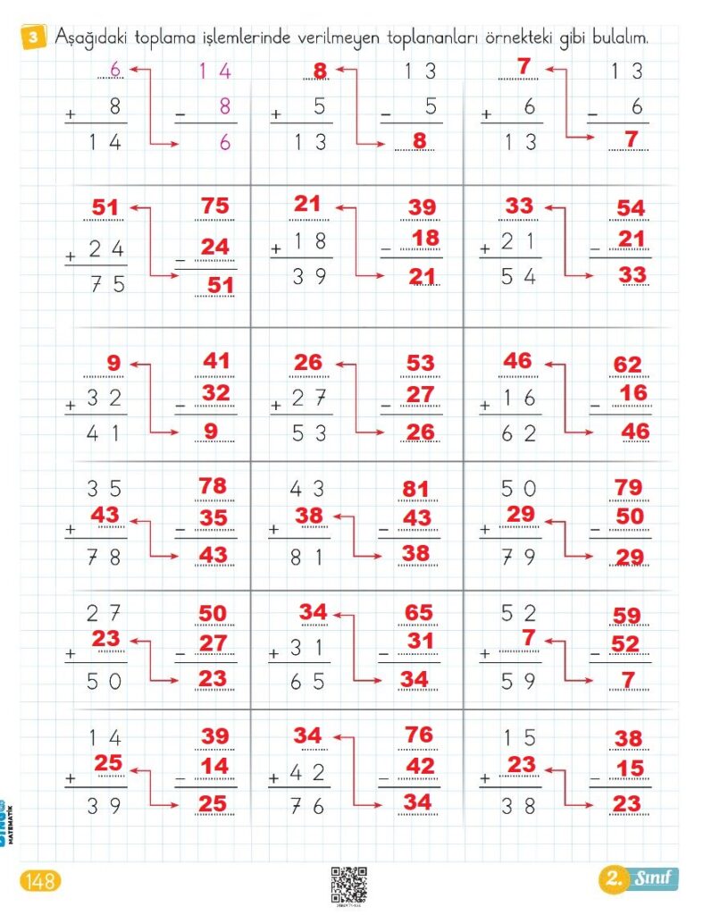 2. Sınıf Bingo Matematik Kitabı 1. Kitap Cevapları Berkay Yayıncılık Sayfa 148