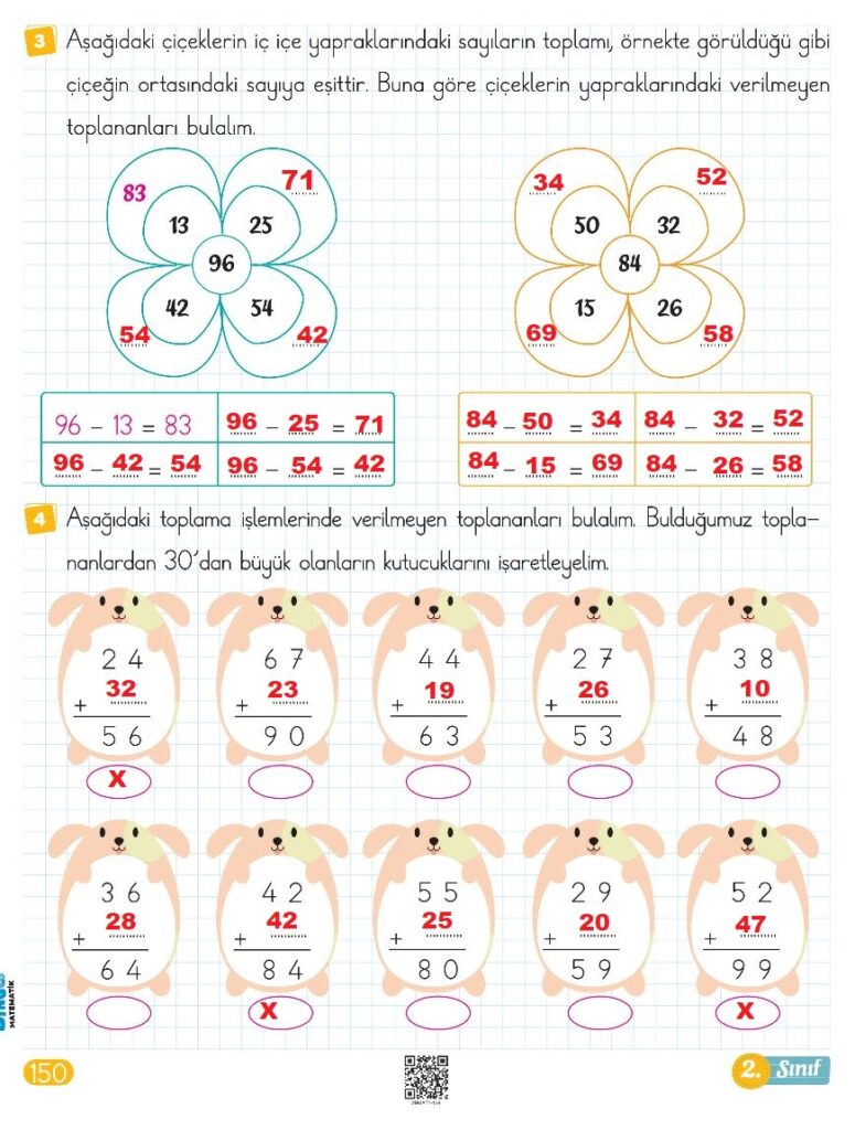 2. Sınıf Bingo Matematik Kitabı 1. Kitap Cevapları Berkay Yayıncılık Sayfa 150