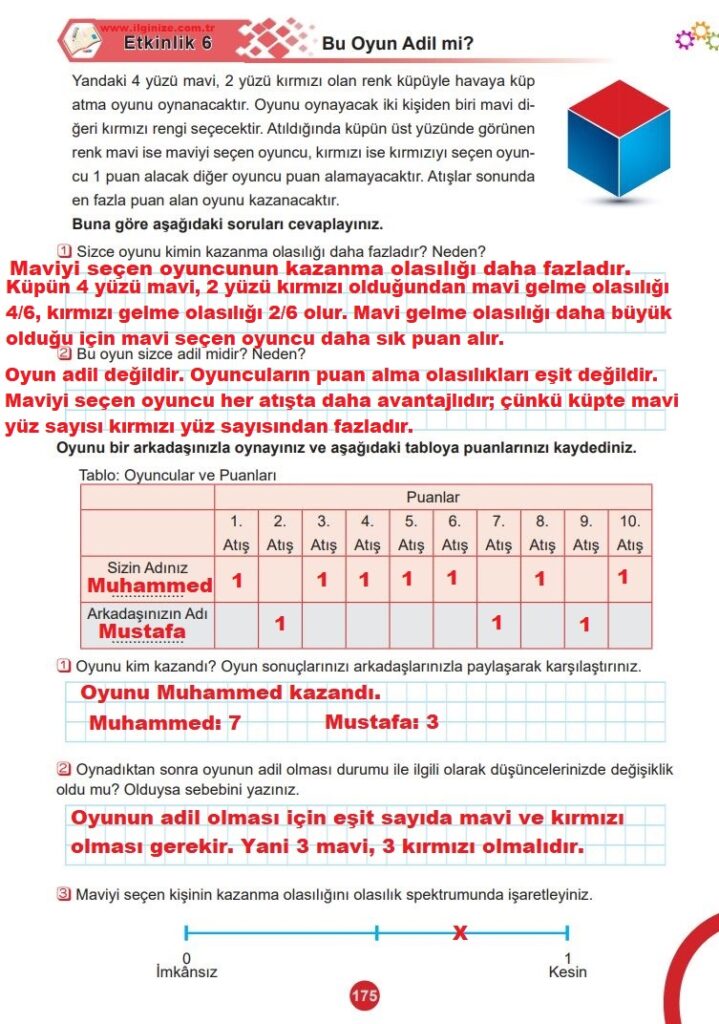 5. Sınıf Matematik Ders Kitabı 2. Kitap Cevapları Meb Yayınları Sayfa 175