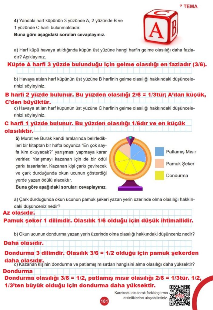 5. Sınıf Matematik Ders Kitabı 2. Kitap Cevapları Meb Yayınları Sayfa 181