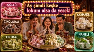 Ay şimdi keşke _____ lokum olsa da yesek!